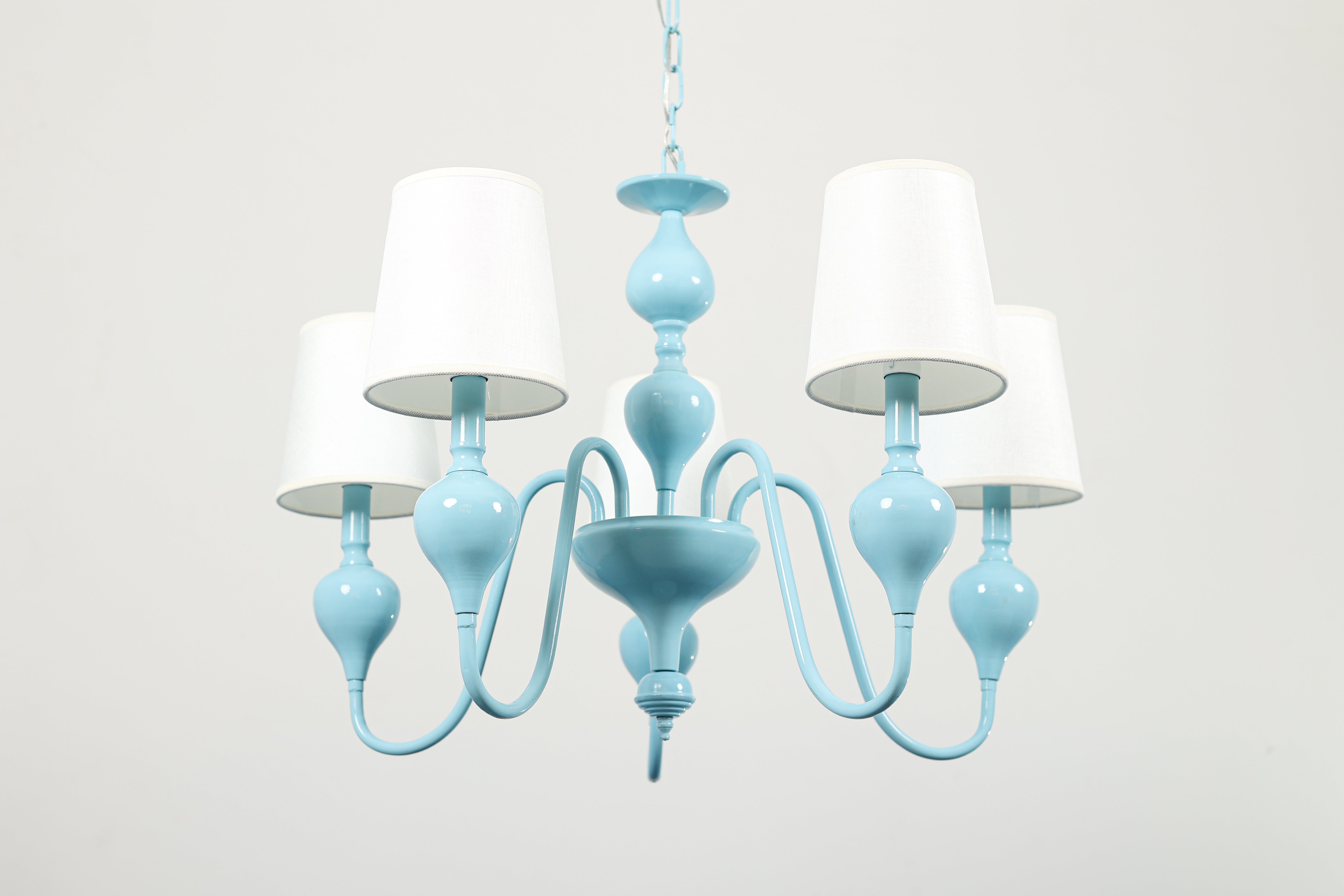 Chandelier 5 Lights Metal 72×60cm Blue - نجفة 5 لمبة معدن 72×60 سم لبني